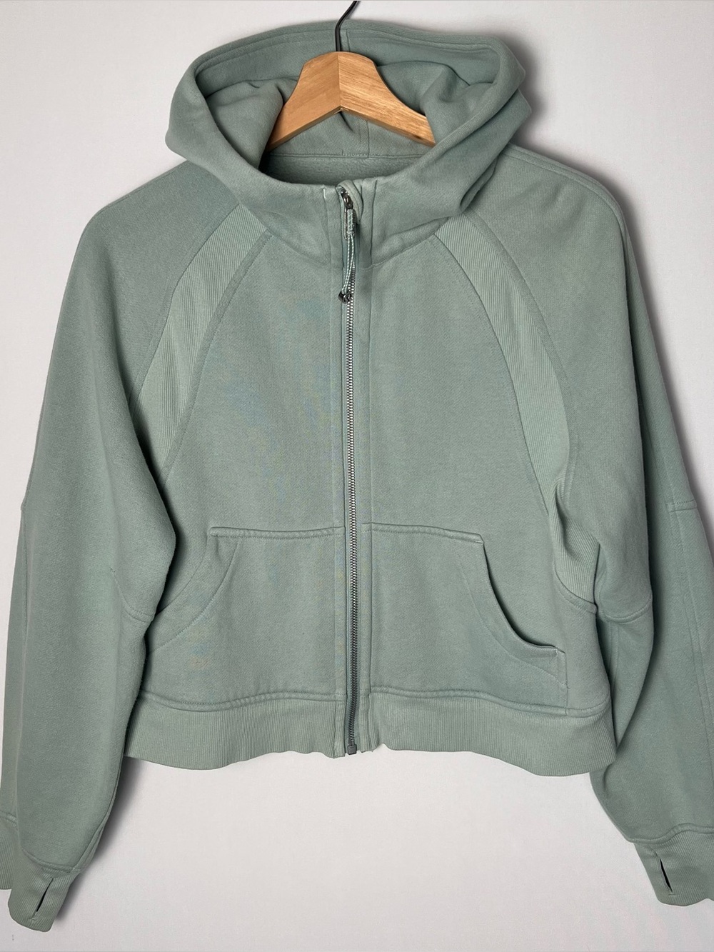 Lululemon Scuba Full Zip Oversized Cropped Athletic Jacket XS/S Silver Blue